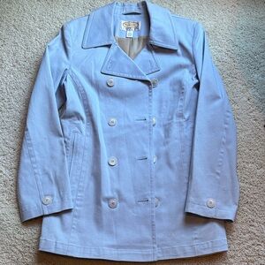 Talbots Women's Petite Light Blue Pea Coat